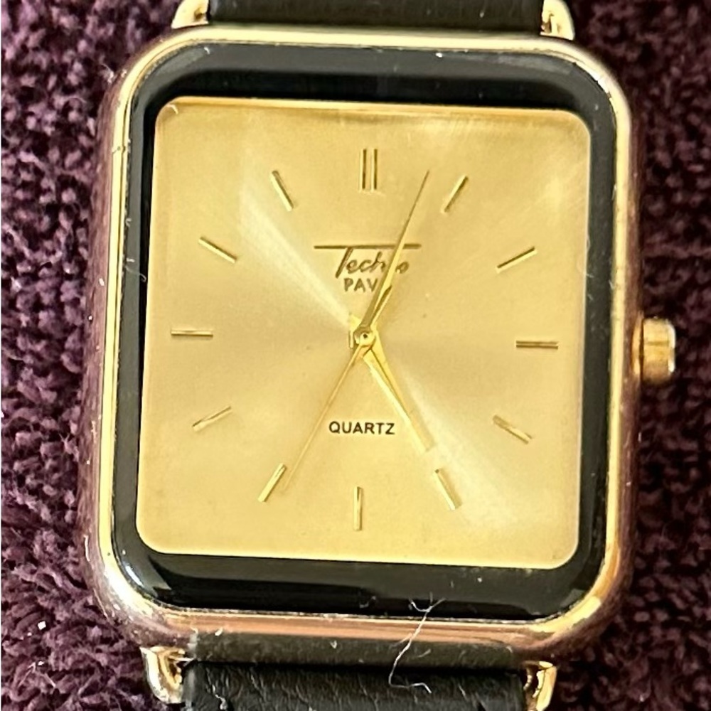 Men’s watch Techno Pave Quartz black and gold